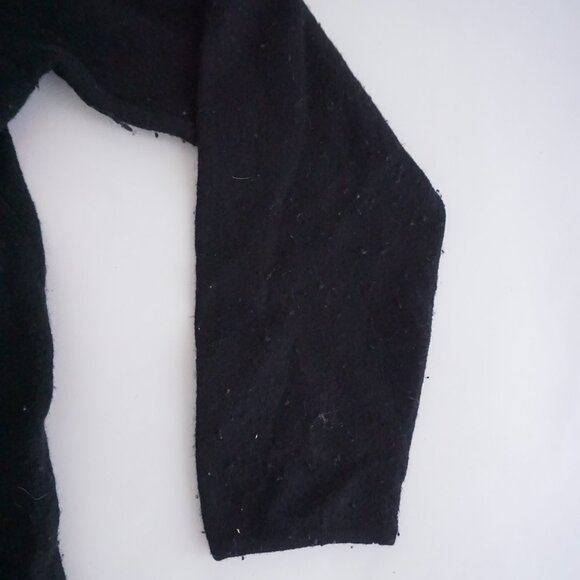 Vintage Quacker Factory Black Wool Cardigan Angel Applique Angelcore Boho M - Picture 10 of 11